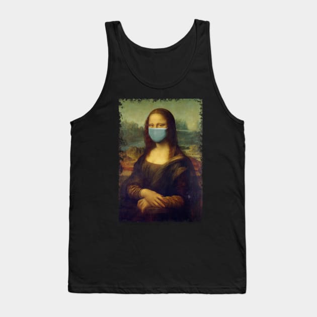 Mona Lisa Mask Coronavirus Tank Top by Scar